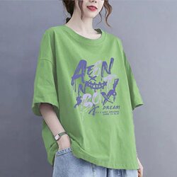 Clearance Sale: Pure Cotton Short-Sleeve T-Shirt for Women, Summer, Plus Size, Slimming, Loose, Korean Style, Fashionable, Versatile Half-Sleeve for Moms