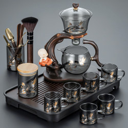 Glass Tea Set, Light Luxury, High-End, Elegant Teapot, Magnetic Suction Gadget, Home Use, Special for Lazy People to Make Tea, 2025 New Model
