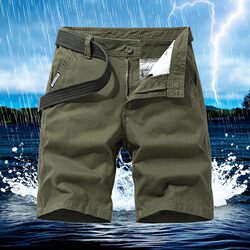 Summer Work Shorts, Five-Point Pants for Men, Loose Straight-Leg Mid-Length Pants for Young and Middle-Aged Men, Large Size, Thin Casual Sports Pants