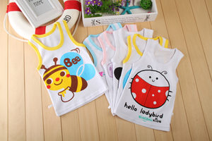 
Boy 1 girl 2 summer 3 pure cotton 4 children 5 children 6 baby 7-8 years old vest base shirt sweat cloth shirt pajamas