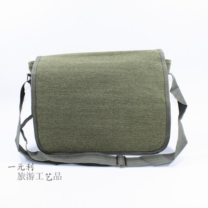 
Customizable logo nostalgic blank military bag for men and women cross-body bag old-fashioned shoulder bag military green canvas retro military bag
