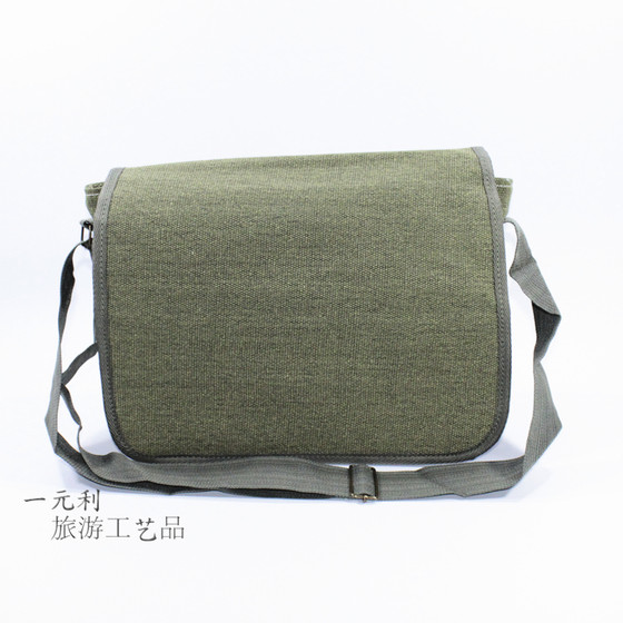 
Customizable logo nostalgic blank military bag for men and women cross-body bag old-fashioned shoulder bag military green canvas retro military bag