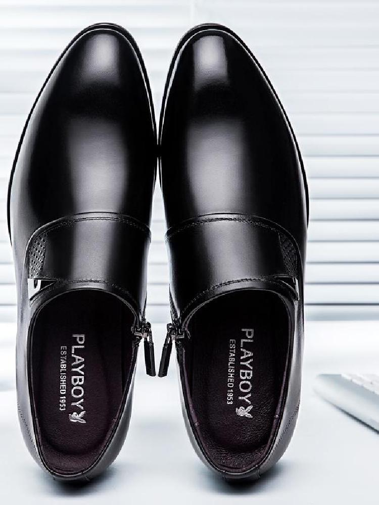 PLAYBOY 秋季韩版商务黑色皮鞋