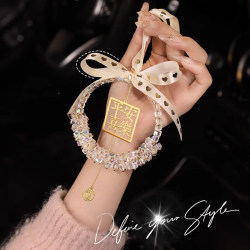 New Car Crystal Pendant, High-End Exquisite Jewelry, Handmade Car Accessory, High-End Light Luxury Car Interior Rearview Mirror Hanging Ornament for Women