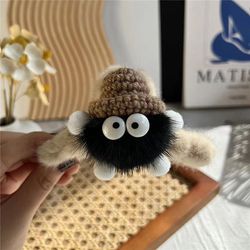 Autumn and Winter Coal Ball Cartoon Hair Clip ins Plush Shark Clip Cute and Adorable Hair Clip for Women Plush Hair Accessory