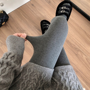 In autumn and winter, add fluffy gray pantyhose female thickened coffee brown pantyhose, warm and stepping on foot socks, light gray stockings