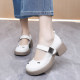 Genuine leather Mary Zhen small leather shoes 2025 new spring and summer light mouth large-size single shoes versatile medium heel thick heel commuting women's shoes