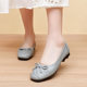 Genuine leather flat-sole single shoes new style shallow mouth beef tendon soft sole mother shoes versatile middle-aged and elderly women's shoes large size 42 bean doodle shoes