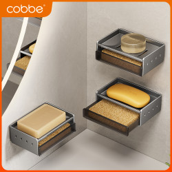 Kabei soap box wall-mounted punch-free soap storage rack bathroom space aluminum drain rack toilet toilet