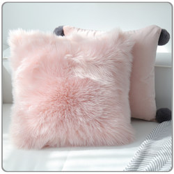 Nordic Style Plush Pillowcase Sofa Cushion Car Headrest Cushion Office Princess Pink Girly Style