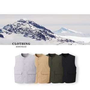 
Mountain outdoor! Water-resistant nylon fabric! Moisturizing and sweating! Men's light and breathable stand-up collar vest vest