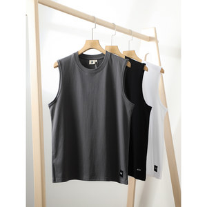 
Combed cotton! Soft and skin-friendly! Breathable and sweat-absorbing! Summer men's fashionable round neck solid color versatile sleeveless vest