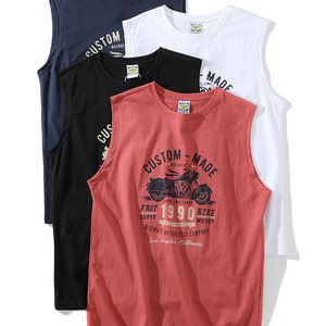 
Xinjiang long velvet cotton! Moisture-absorbing and sweating! Retro print! Summer men's round neck casual bottoming sleeveless vest