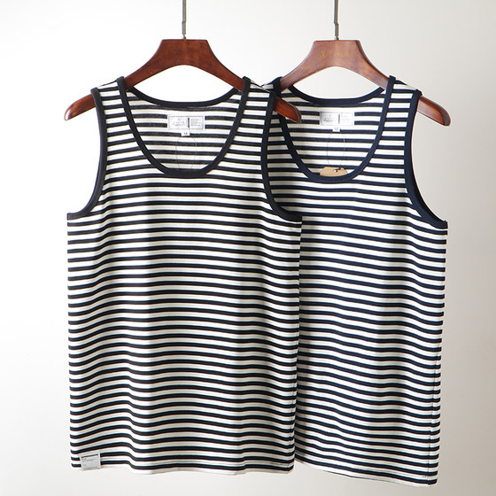 
All-cotton woven stripes! Soft, comfortable and breathable! New summer style men's versatile base sleeveless sweat vest