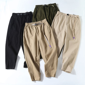 
Japanese light workwear! Cotton yarn card! Autumn men's fashion buckle belt loose micro-wide harem pants casual pants