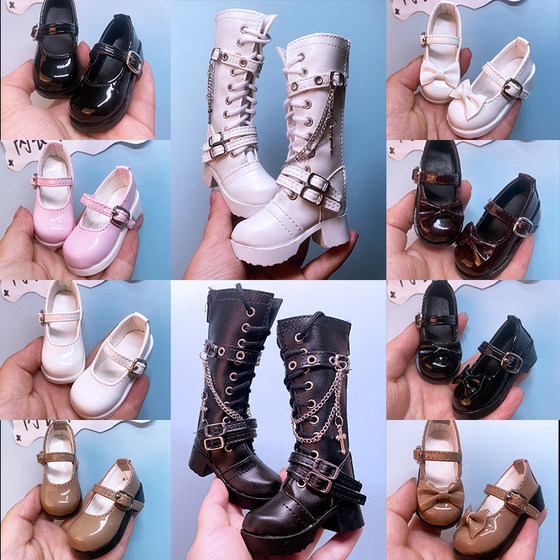 BJD doll shoes SD boots snow short boots Martin boots handsome leather shoes 3 cents 4 points bear girl uniform shoes high heels