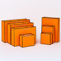 Orange Black Edge Handbag Gift Paper Bag Packaging Bag Souvenir Bag Tea Gift Bag Clothing Store Shopping Bag