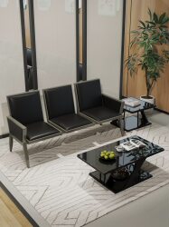 Three-Seater Waiting Sofa, Row of Chairs, Public Seating, Hospital Waiting Chair, Airport Long Bench Chair