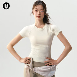 Sports Short-Sleeved Women's Quick-Drying Tight-Fitting Yoga Clothing Tops Running Badminton Pilates Training Fitness T-Shirt Set