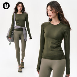Sports Tops for Women, Autumn and Winter Running Fitness T-Shirts, Pilates Training Clothes, Quick-Drying Yoga Clothes, Long-Sleeved Suits, Season Men