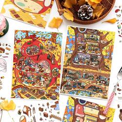 Infeelme My Little House 25.0 Landscape Stickers Treehouse Apple Star Grid Room Miniature Scene Handmade Stickers