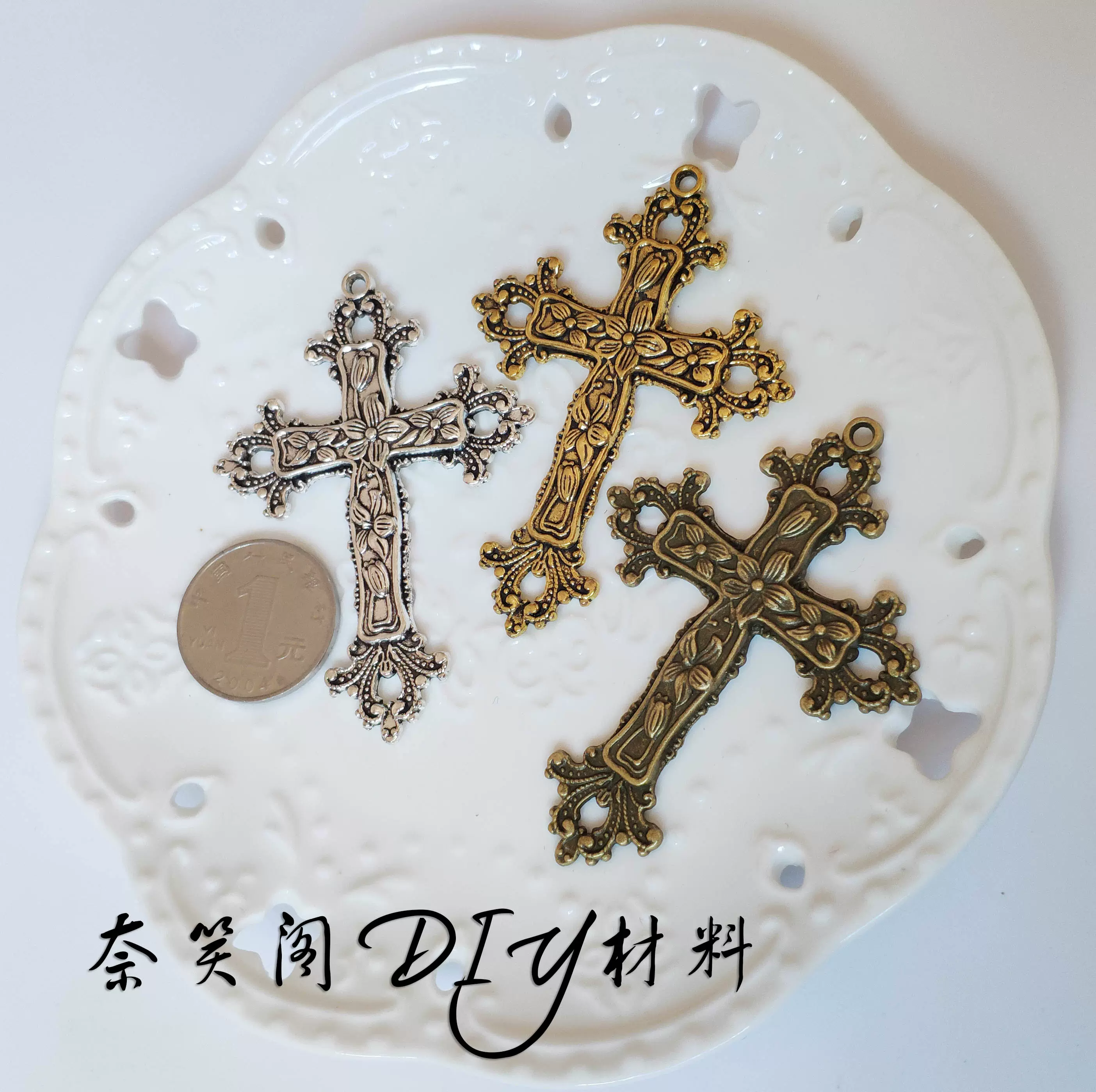 大十字架合金吊坠lolita 吊坠手作diy材料满包邮