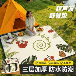 Outdoor Picnic Mat, Moisture-Proof Mat, Waterproof and Thickened, Easy to Fold, Picnic Cloth, Lawn Picnic, Camping, Spring Outing, Tent Floor Mat