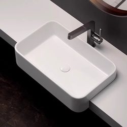 German Semi-Embedded Countertop Basin Hotel Semi-Hanging Basin Small Apartment Narrow Countertop Ceramic Basin Washbasin Taichung