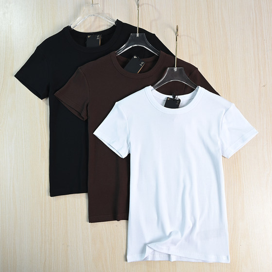 
Siqi Women's 261/12 Commuting Basic Elastic Threaded Cotton Round Neck Slim Short Short Sleeve T-Shirt