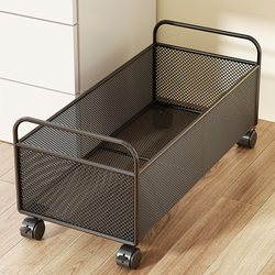 Book Storage Box for Students in the Classroom, Movable Under-Desk Book Storage Box, Wheeled Basket Box for Backpack Storage