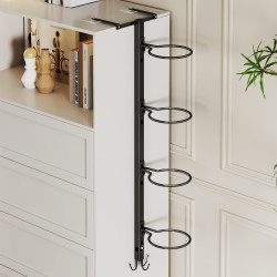 Basketball Storage Rack, Home Cabinet Side Wall-Mounted, No-Drill Ball Rack, Layered Rack for Badminton Rackets, Soccer Balls, Volleyball Storage Rack