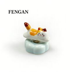 【Cute Spinning Cat】Jingdezhen Ceramic Ornament Cute 3D Ceramic Spinning Desktop Decoration Gift