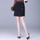 Women's 2025 Spring New High Waist Slim Black Asymmetrical A-line Skirt Short Skirt Fashion Hip Skirt