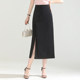 Retro Chinese style slit suit skirt for women 2025 summer thin high-waisted temperament slim straight hip long skirt