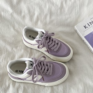 
Uncle Xi's popular purple canvas shoes for women 2026 new spring and summer breathable white shoes students thick-soled casual sneakers
