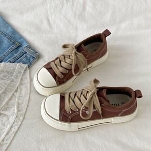 
Uncle Xi Maillard retro brown thick-soled canvas shoes for women 2025 new autumn versatile mango toe casual sneakers