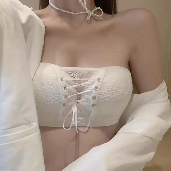 
Tube top, no steel ring, LB strapless bra, invisible bra, push-up girl's lace Victoria bra
