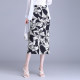 Temperature printed skirt for women in summer 2025 new high-end slim fit slit one-step skirt mid-length hip-cover skirt