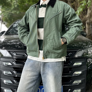 
Adidas clover men's and women's clothing versatile retro warm sports casual lapel jacket cotton JW9575