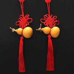 Natural Small Gourd Pendant for Attracting Wealth, with Hook, Chinese Knot Hanging Ornament, for Safe Entry and Exit, Home Protection, Dragon Head Gourd for Door Hanging