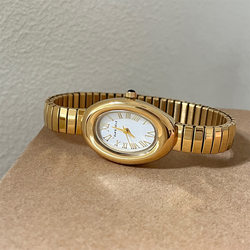 Kajia Bathtub-Style Vintage Watch for Women, Oval Roman Numerals, New Style, Simple, Fashionable, High-End, Light Luxury Wristwatch