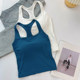 American U-neck wide shoulder strap suspender for women in summer wear high elastic belt chest pad integrated I-shaped vest sleeveless inner top