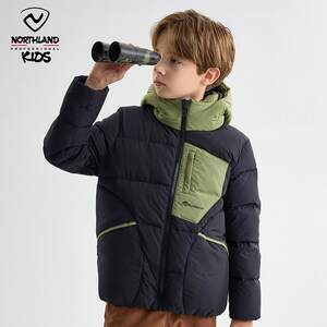 
NORTHLAND children's short down pants 2024 winter three-proof warm fashion splicing down jacket