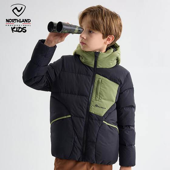 
NORTHLAND children's short down pants 2024 winter three-proof warm fashion splicing down jacket