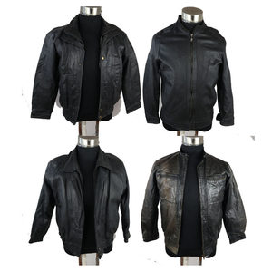 Ancient second -hand male leather jacket jacket short loose loose cattle leather jacket size size middle -aged and elderly work clothes