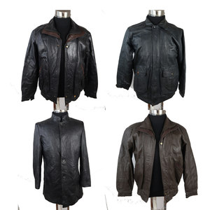 Ancient autumn and winter casual men's leather jacket leather jacket loose head layer cowhide hair collar short size
