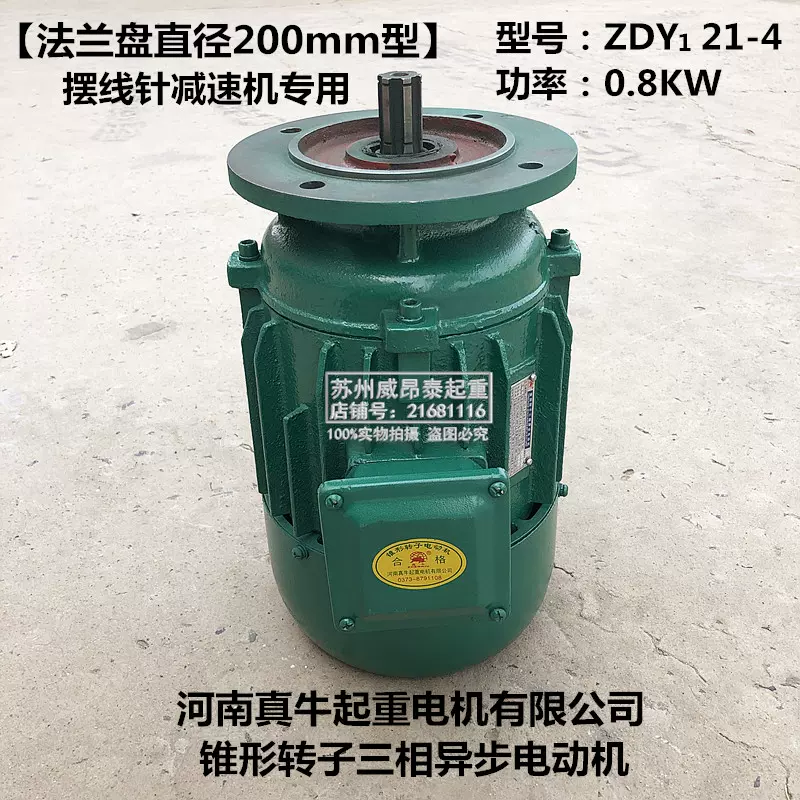 河南真牛电机ZDY1 21-4 0.8KW小口型法兰盘200mm摆线针减速机专用-Taobao