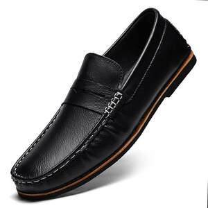 
This year's popular special cross-border men's shoes 2025 new summer breathable genuine leather bean shoes one-leg leather shoes