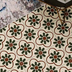 French Retro Elegant Green Small Flower Tiles 200 Medieval Entrance Kitchen Floor Tiles Bathroom Bathroom Raw Edge Small Flower Tiles