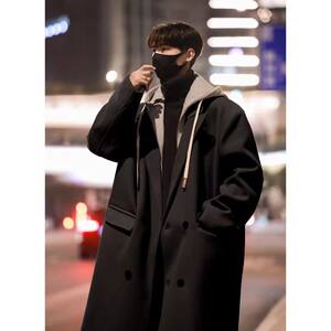 
[Boutique] New model launched 2026 spring men's high-end mid-length fake two-piece plus fleece coat